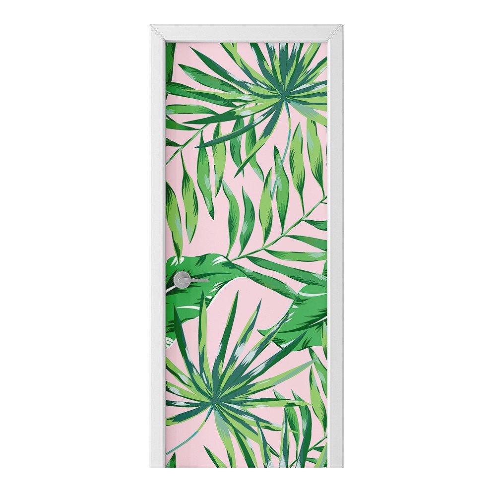 Naklejka na drzwi HOMEPRINT Liście tropikalne 75x205 cm