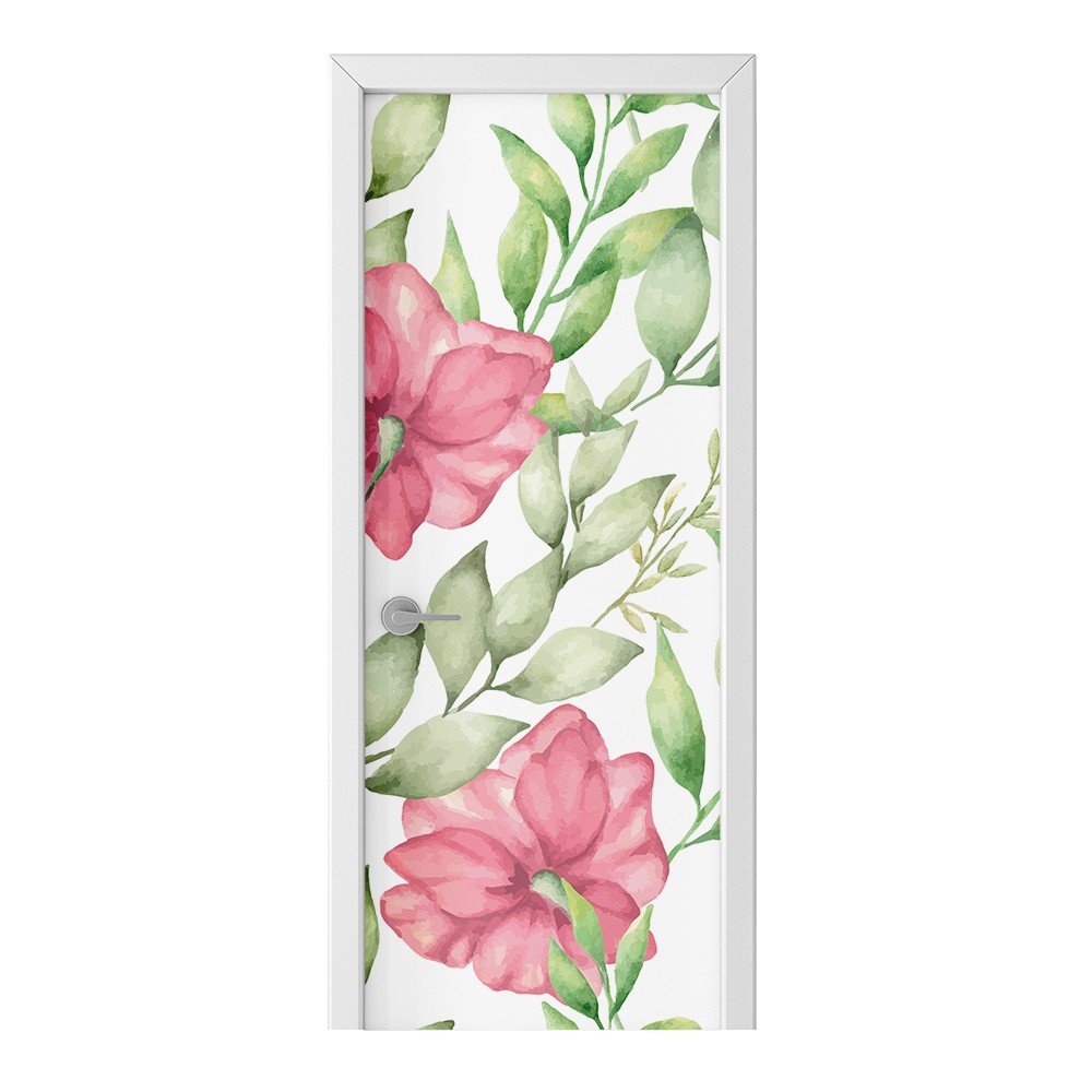 Naklejka na drzwi HOMEPRINT Kwiaty tropikalne 95x205 cm