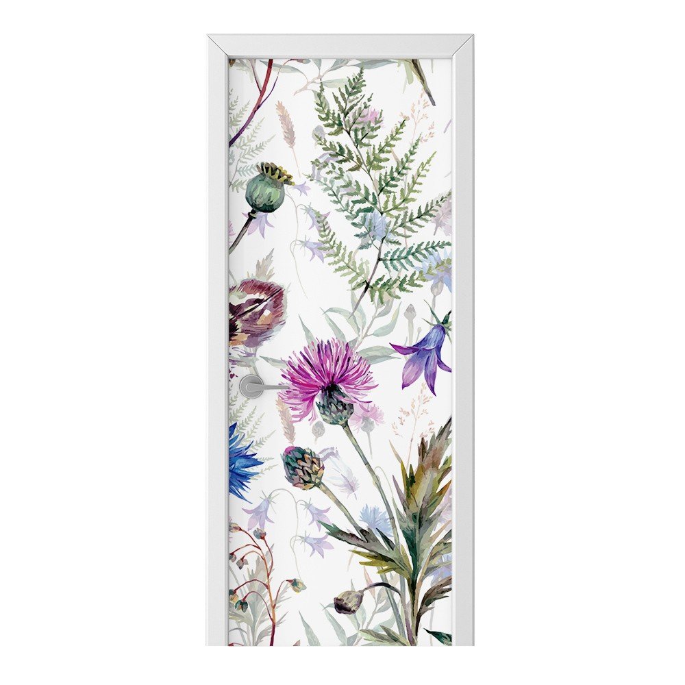 Naklejka na drzwi HOMEPRINT Rośliny, kwiaty polne 95x205 cm