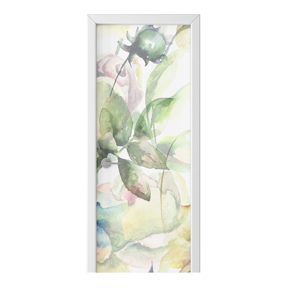 Naklejka na drzwi HOMEPRINT Malowany wzór roślin 85x205 cm
