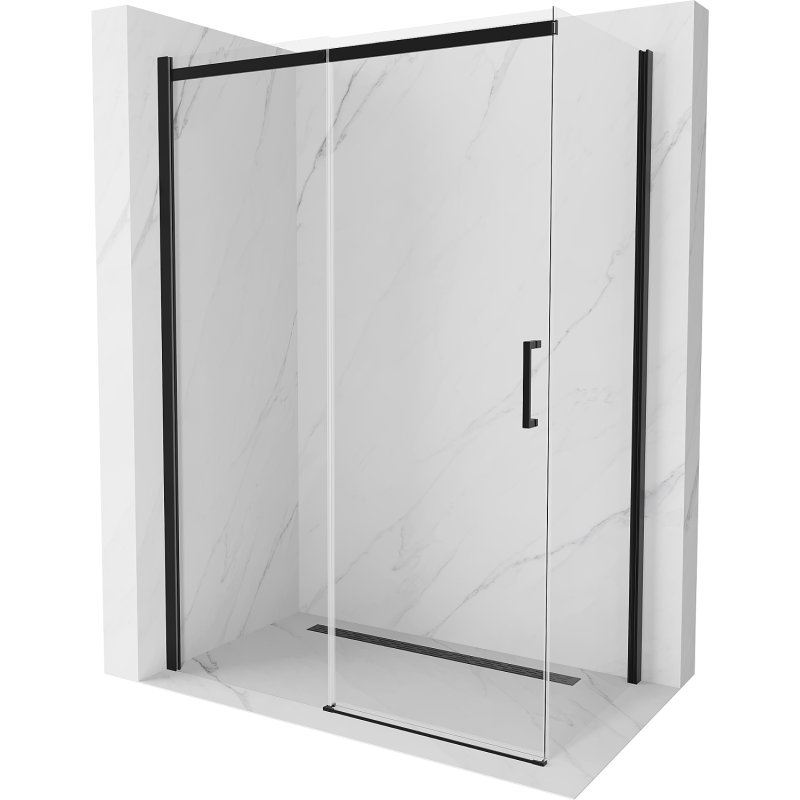Mexen Omega kabina prysznicowa rozsuwana 160x90 cm, transparent, czarna