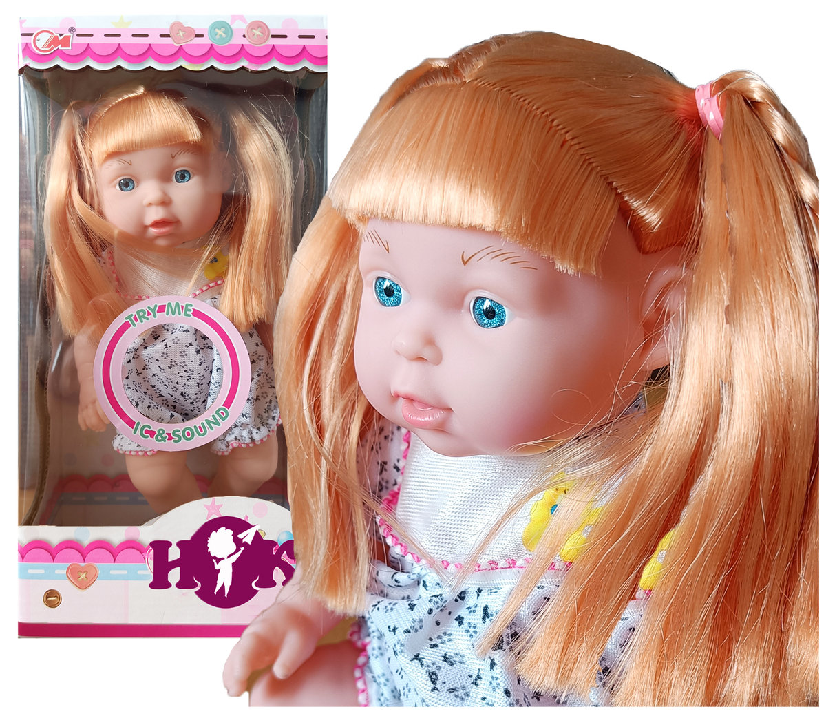 Lalka Bobas Jak Żywa Interaktywna Mówi Super Włosy 25Cm