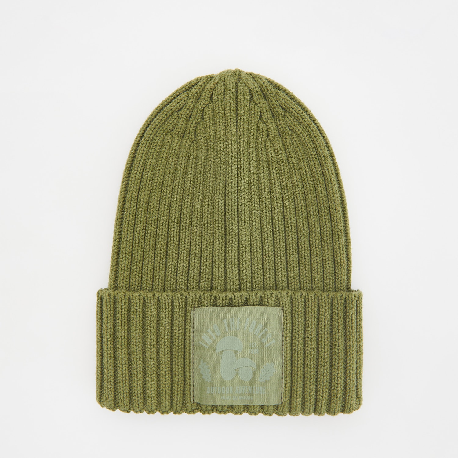 Reserved - Prążkowana czapka beanie - Zielony