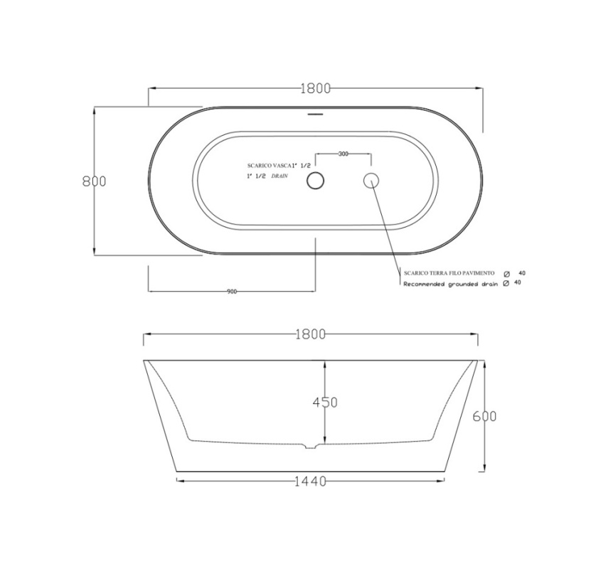 Hidra Gio Evolution Wanna wolnostojąca 180x80 cm biały połysk GV60.001 - odbiór osobisty: Kraków, Warszawa