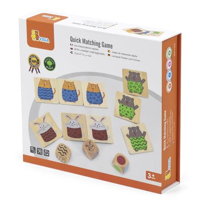 Viga Drewniana Układanka Gra W  Szybkie Dopasowanie 27 El.