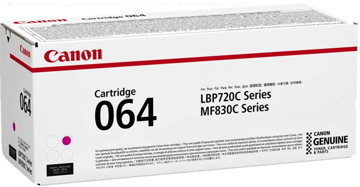 Toner Canon 064 / CRG-064M Magenta do drukarek (Oryginalny) [5k]