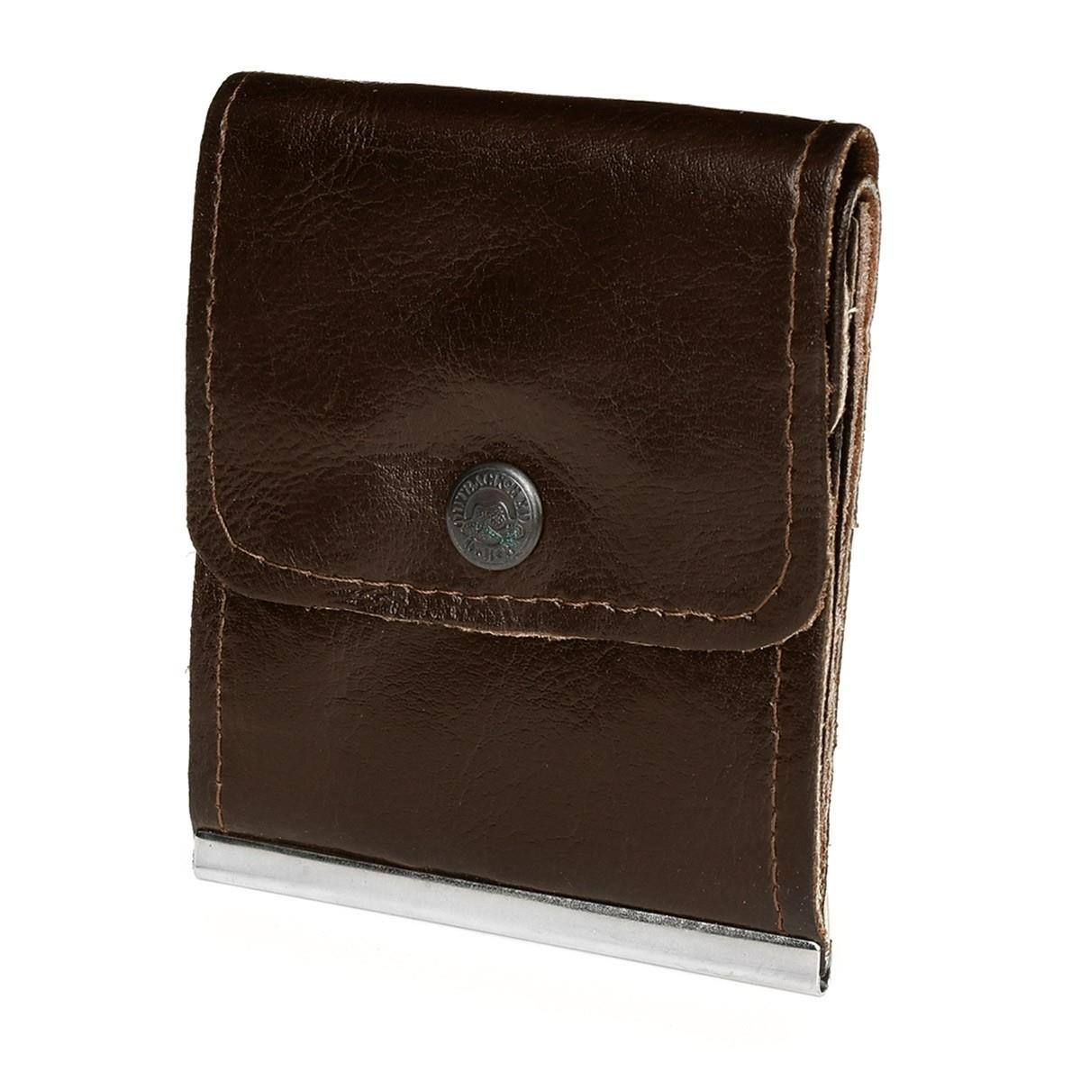 Banknotówka portfel brązowy etui na pieniądze retro uniseks skórzane brązowy, beżowy