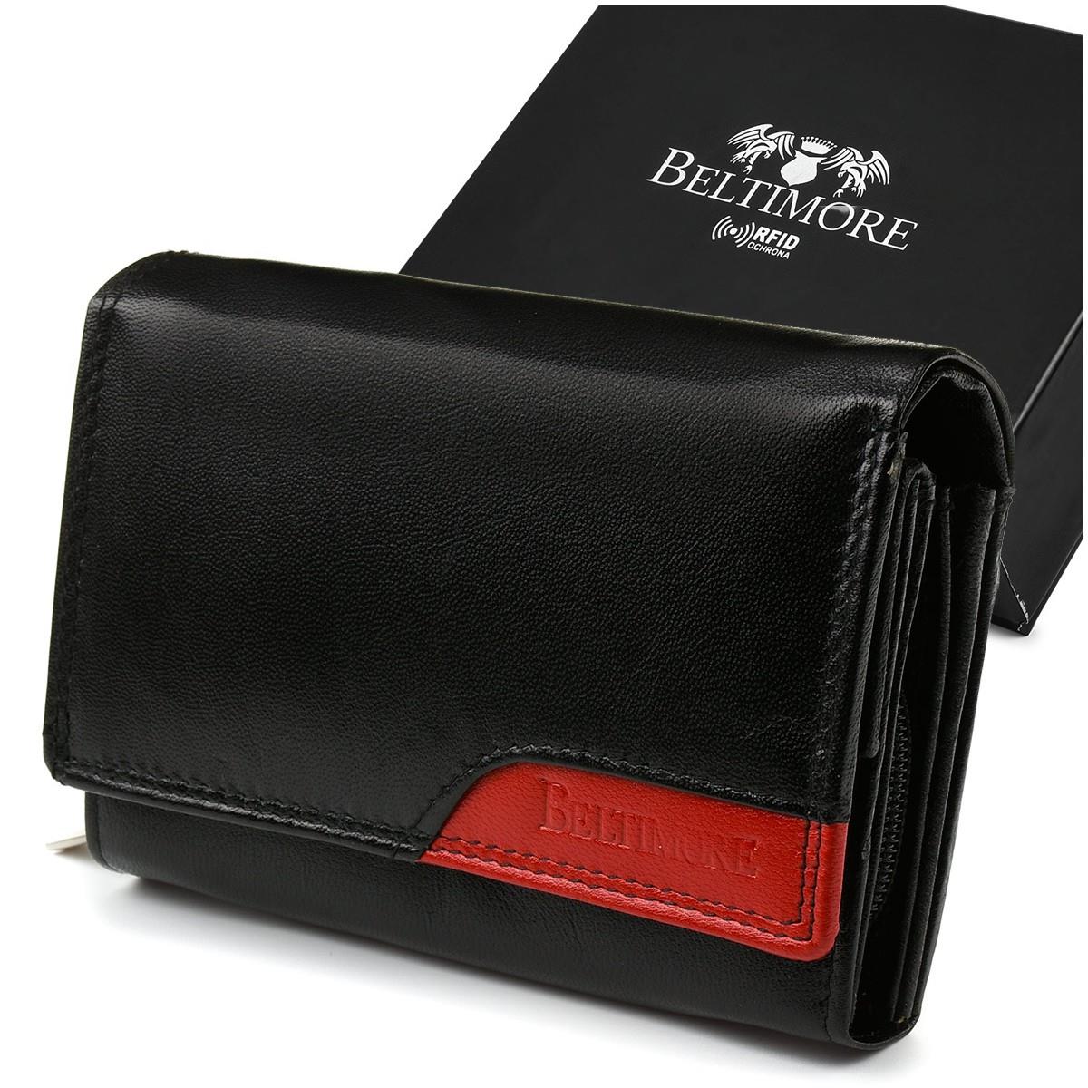 Damski portfel skórzany czarny duży RFiD Beltimore czarny