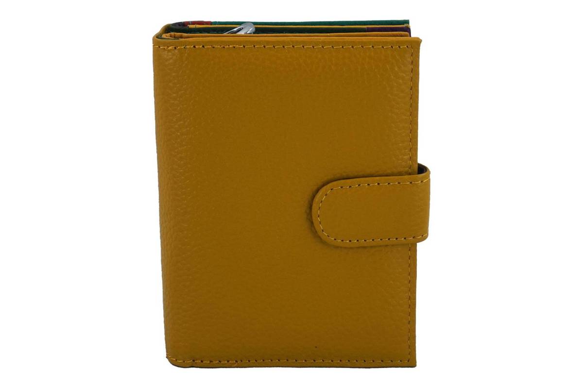 Pojemny kolorowy portfel damski  - Żółty ciemny