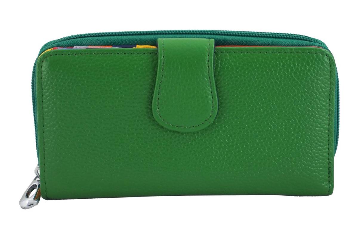 Kolorowe portfele damskie skórzane - Zielone