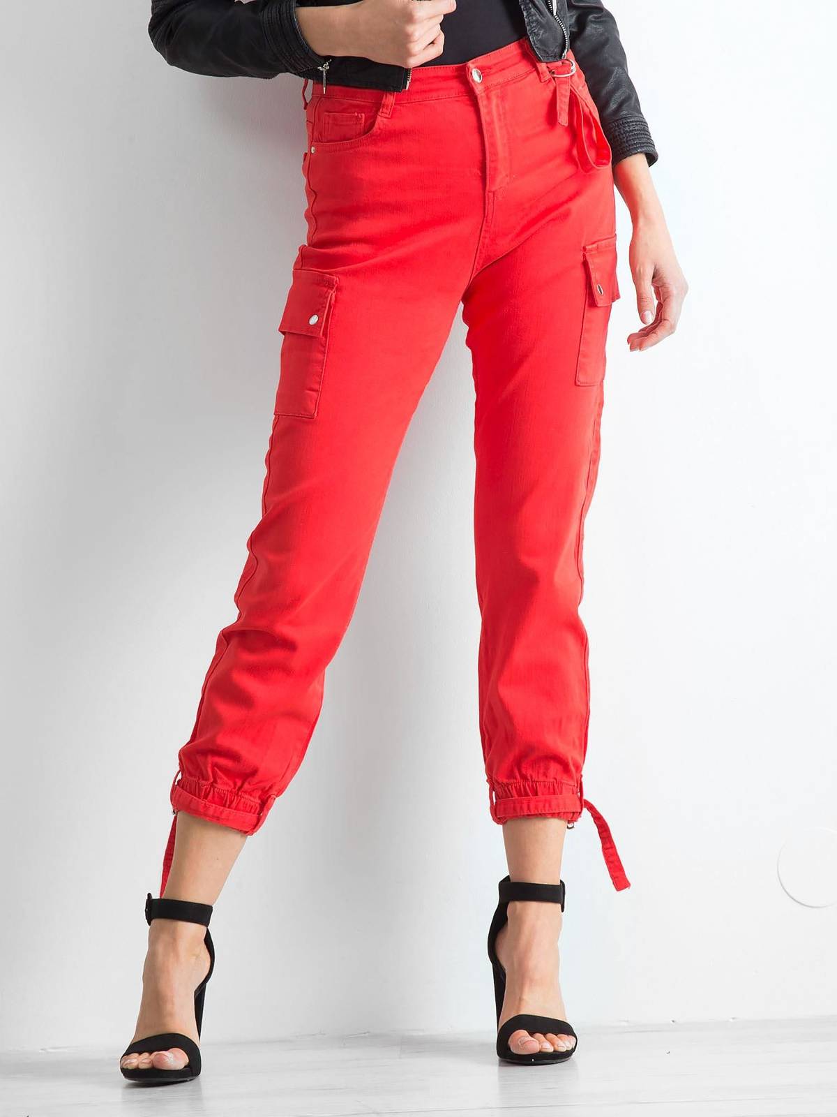 Spodnie jeansowe czerwony casual