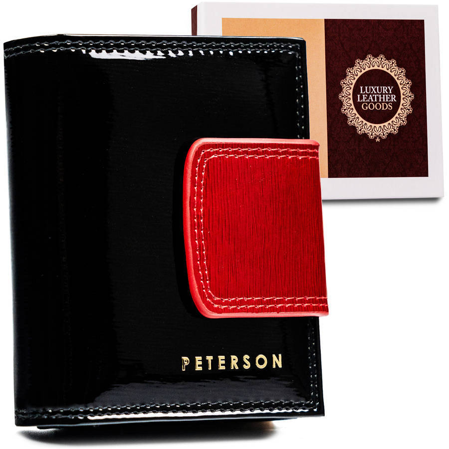 Фото - Портмоне / гаманець Peterson Kompaktowy portfel damski z lakierowanej skóry naturalnej — 