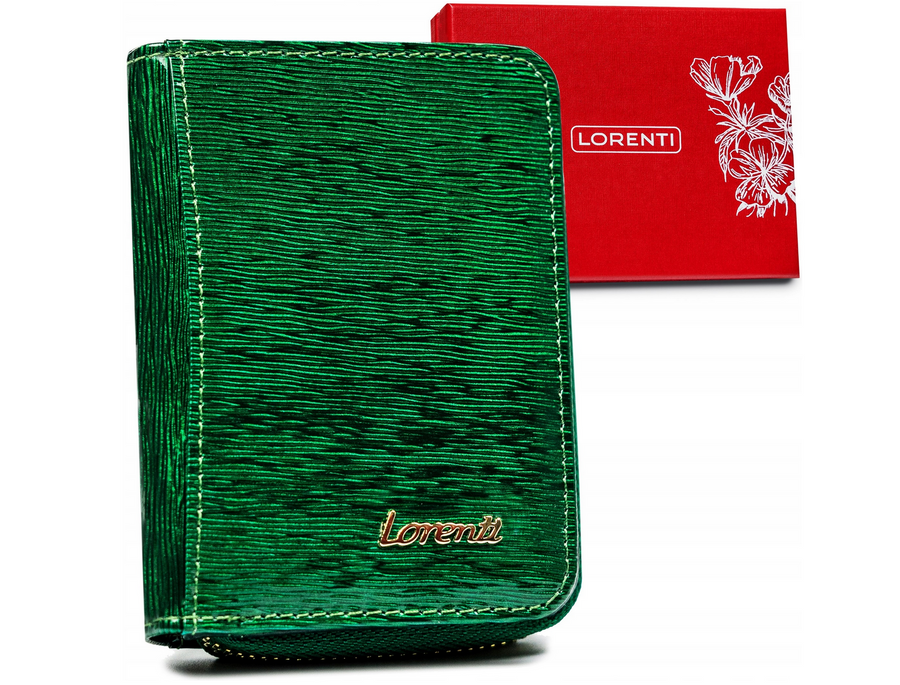 Mały portfel damski z lakierowanej skóry naturalnej — Lorenti