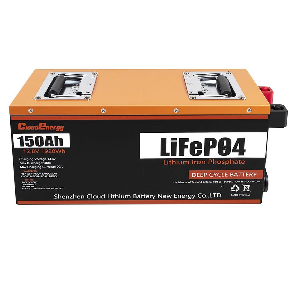 Cloudenergy 12V 150Ah LiFePO4 Battery Pack Backup Power, 1920Wh Energy, 6000  Cycles, Built-in 100A BMS
