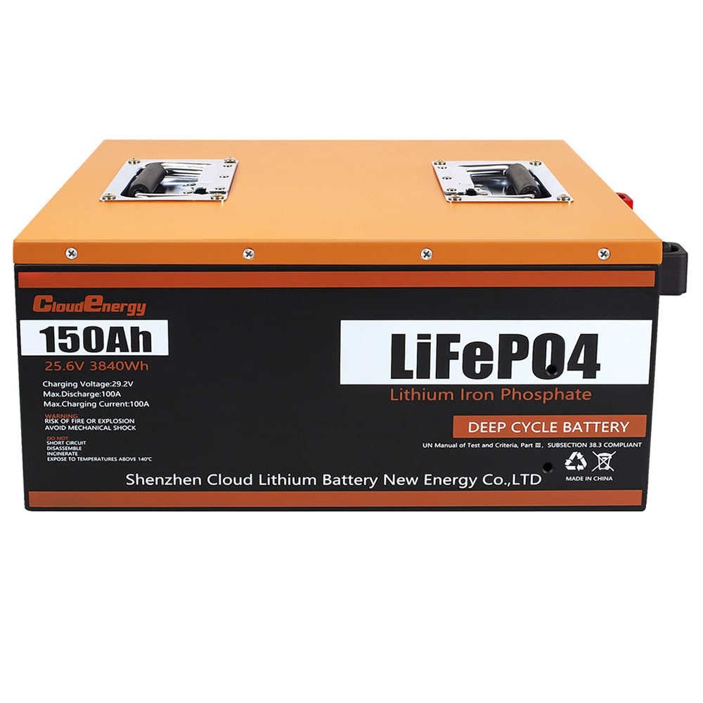 Cloudenergy 24V 150Ah LiFePO4 Battery Pack Backup Power, 3840Wh Energy, 6000  Cycles, Built-in 100A BMS