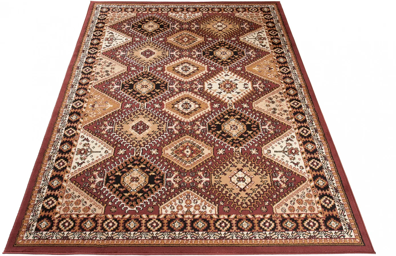 Klasyczny prostokątny dywan w odcieniach brązu E1-K86