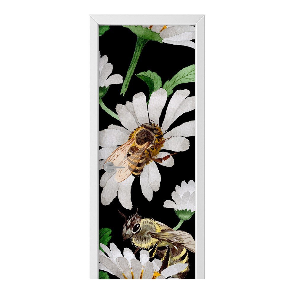 Naklejka na drzwi HOMEPRINT Pszczoła na kwiatku 95x205 cm