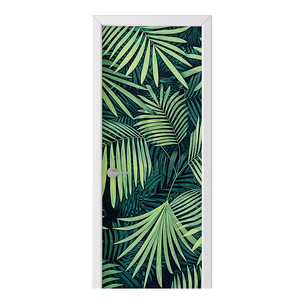 Naklejka na drzwi HOMEPRINT Wzór liści palmowych 85x205 cm
