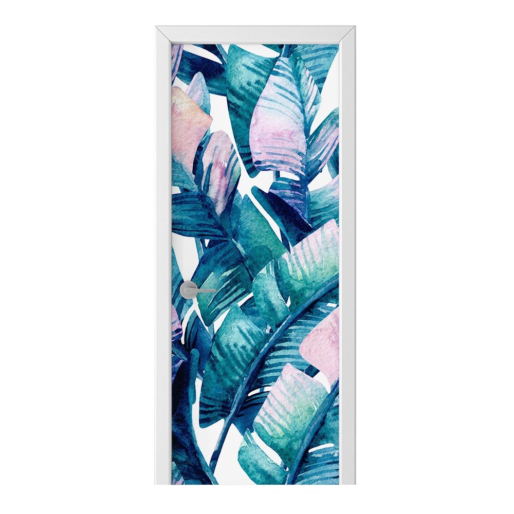 Naklejka na drzwi HOMEPRINT Malowane liście 85x205 cm