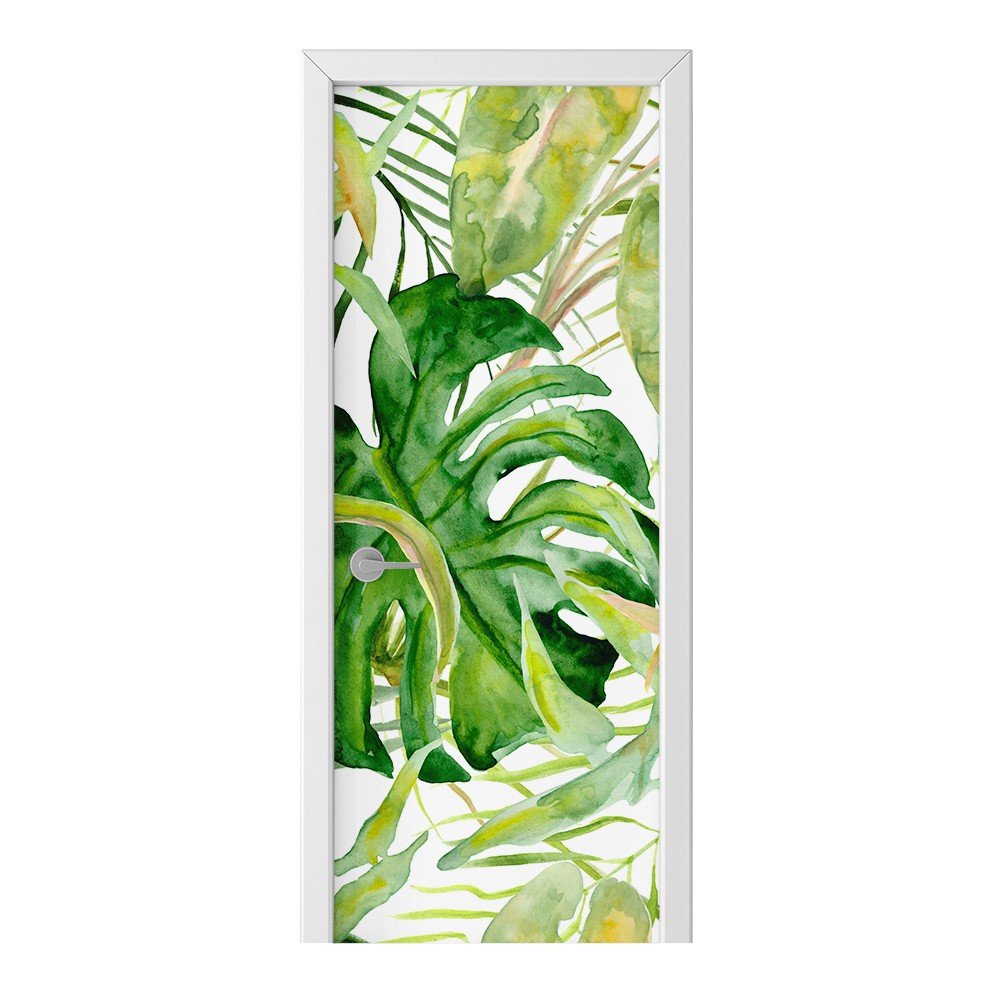Naklejka na drzwi HOMEPRINT Liści tropikalnych 75x205 cm