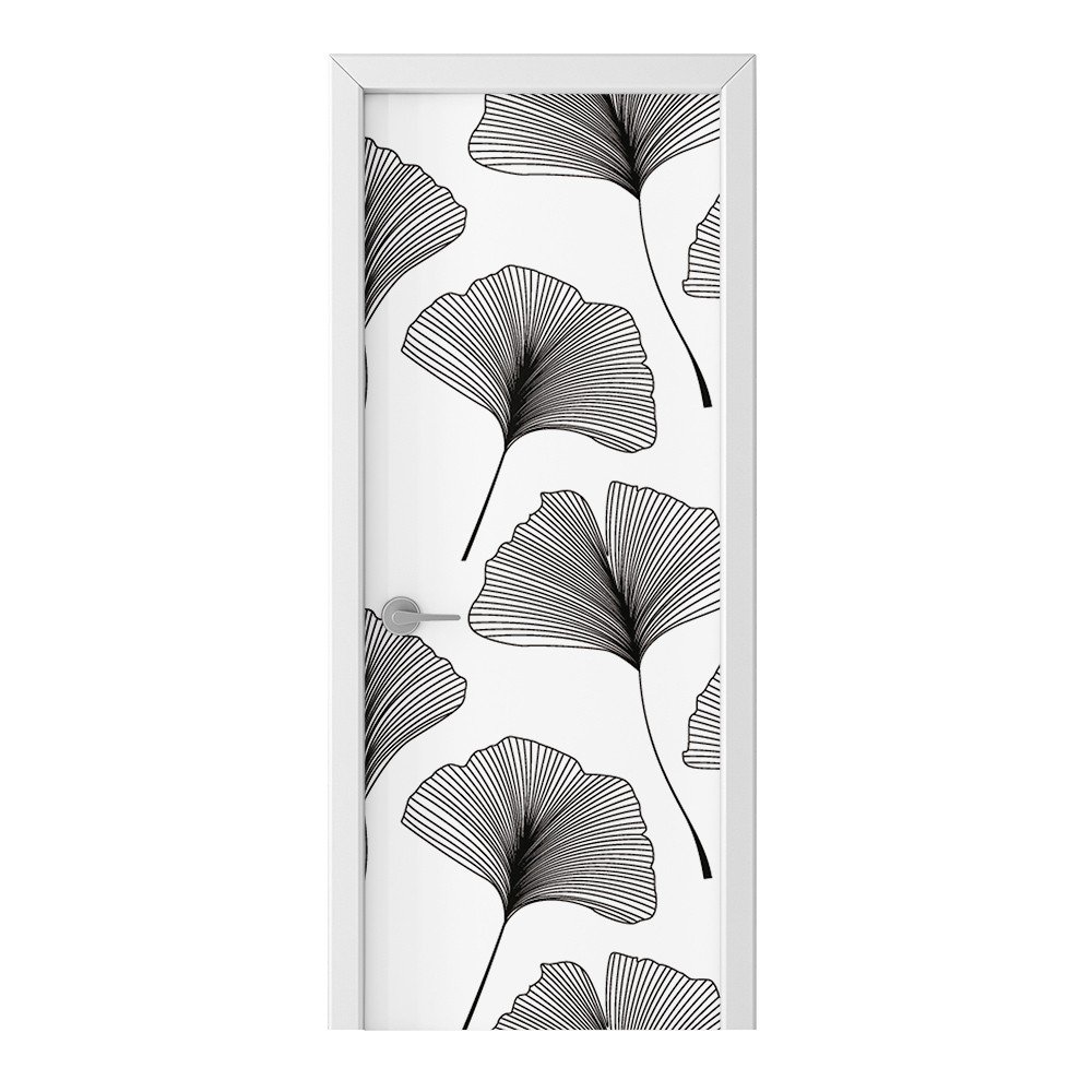 Naklejka na drzwi HOMEPRINT Miłorząb japoński, liść 85x205 cm