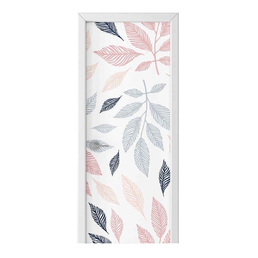 Naklejka na drzwi HOMEPRINT Rysunek linearny liści 75x205 cm