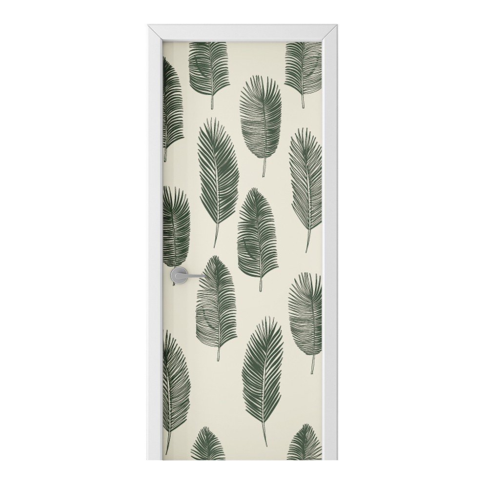 Naklejka na drzwi HOMEPRINT Ręcznie rysowane liście 75x205 cm