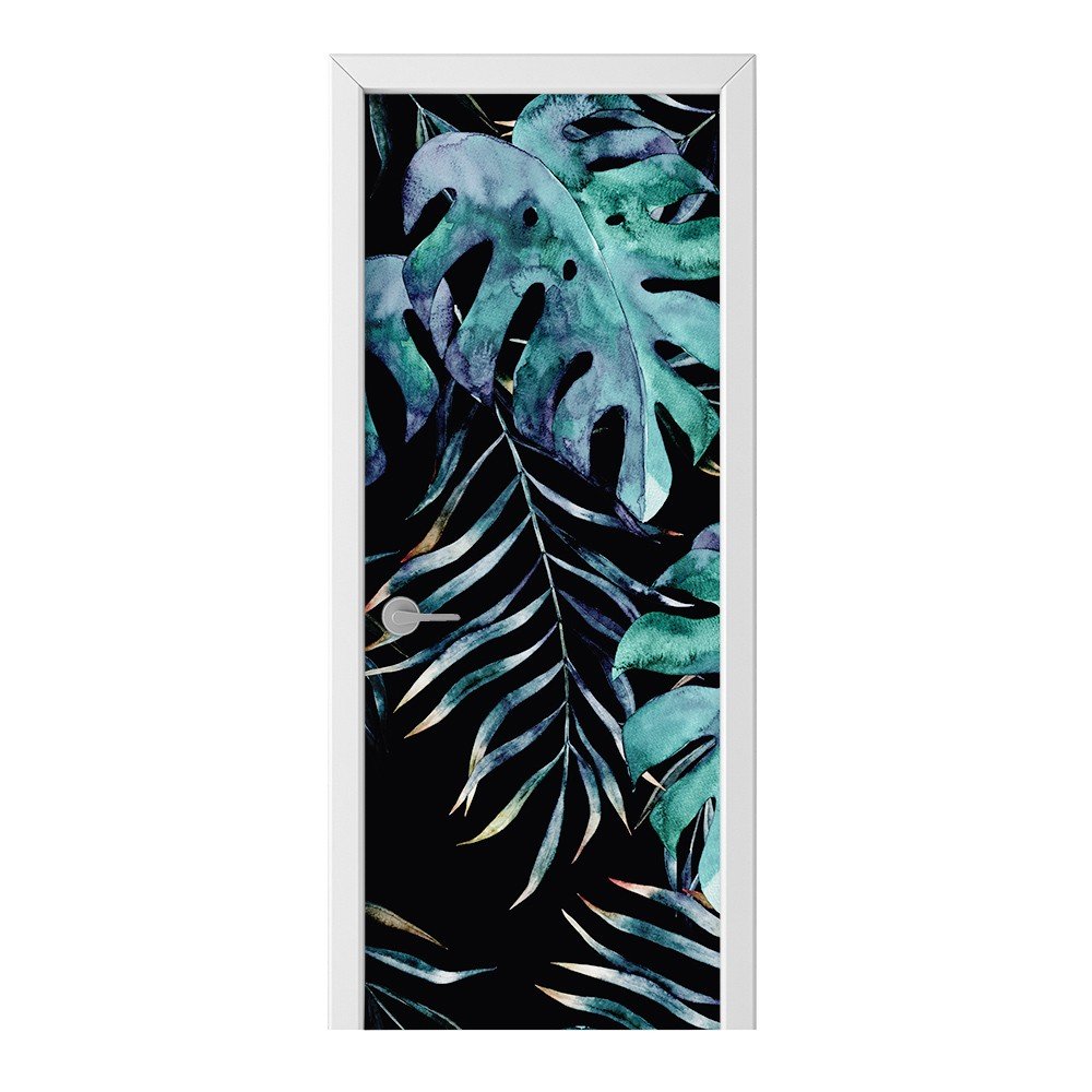 Naklejka na drzwi HOMEPRINT Akwarelowy wzór liści 85x205 cm