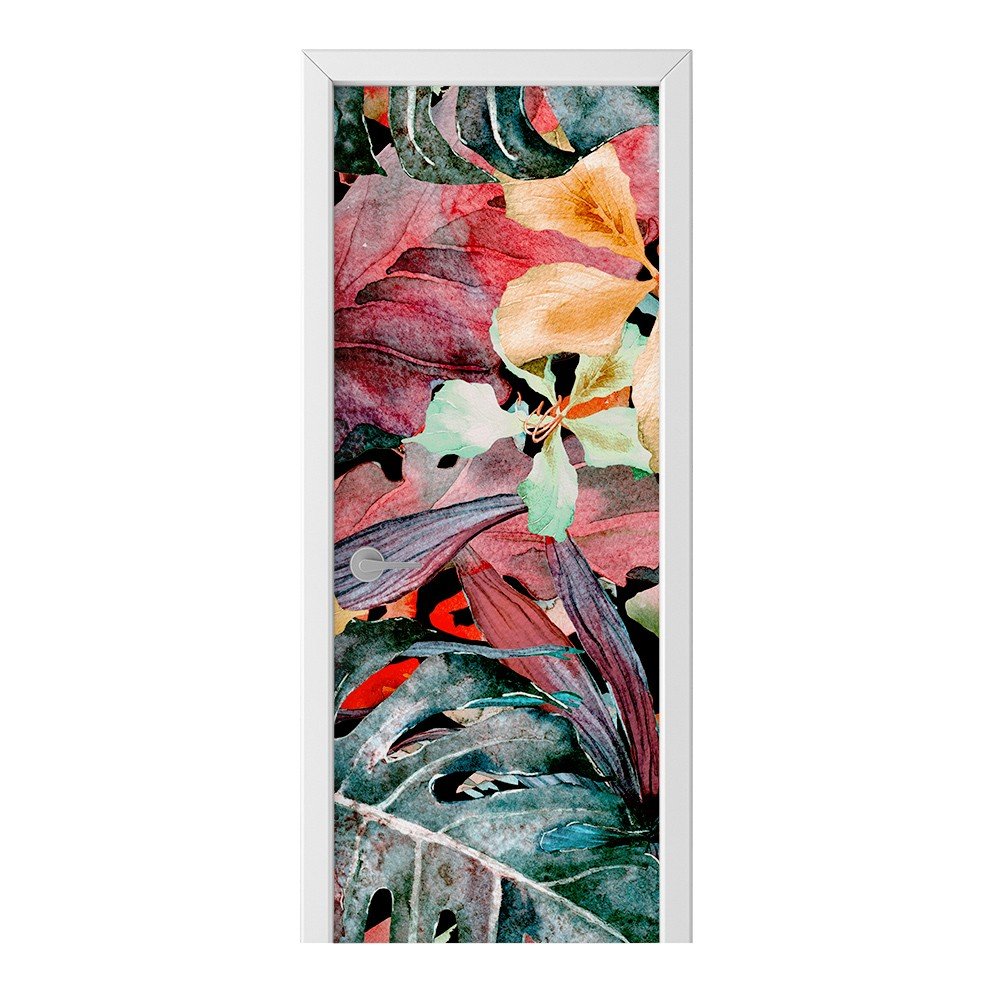 Naklejka na drzwi HOMEPRINT Malowane rośliny 95x205 cm