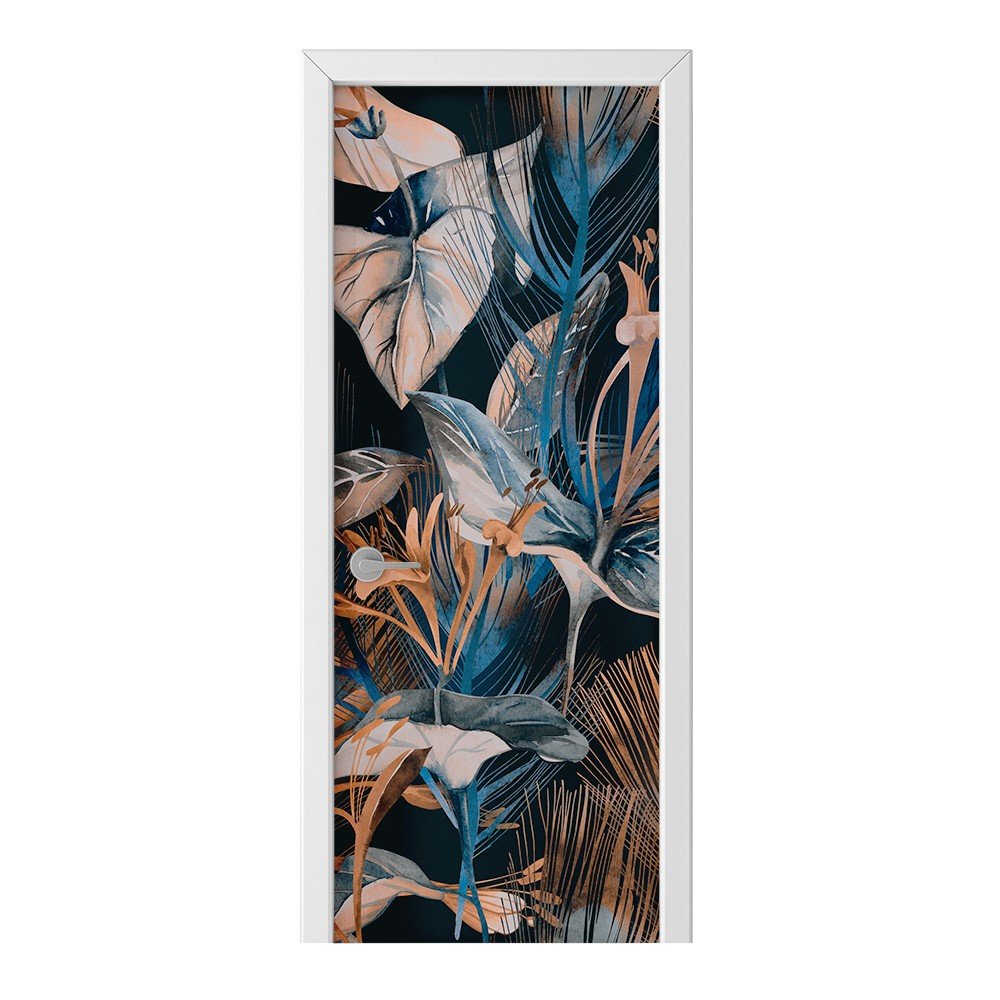 Naklejka na drzwi HOMEPRINT Tropikalne rośliny 75x205 cm