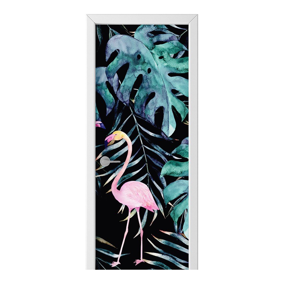 Naklejka na drzwi HOMEPRINT Flaming na tle liści 95x205 cm
