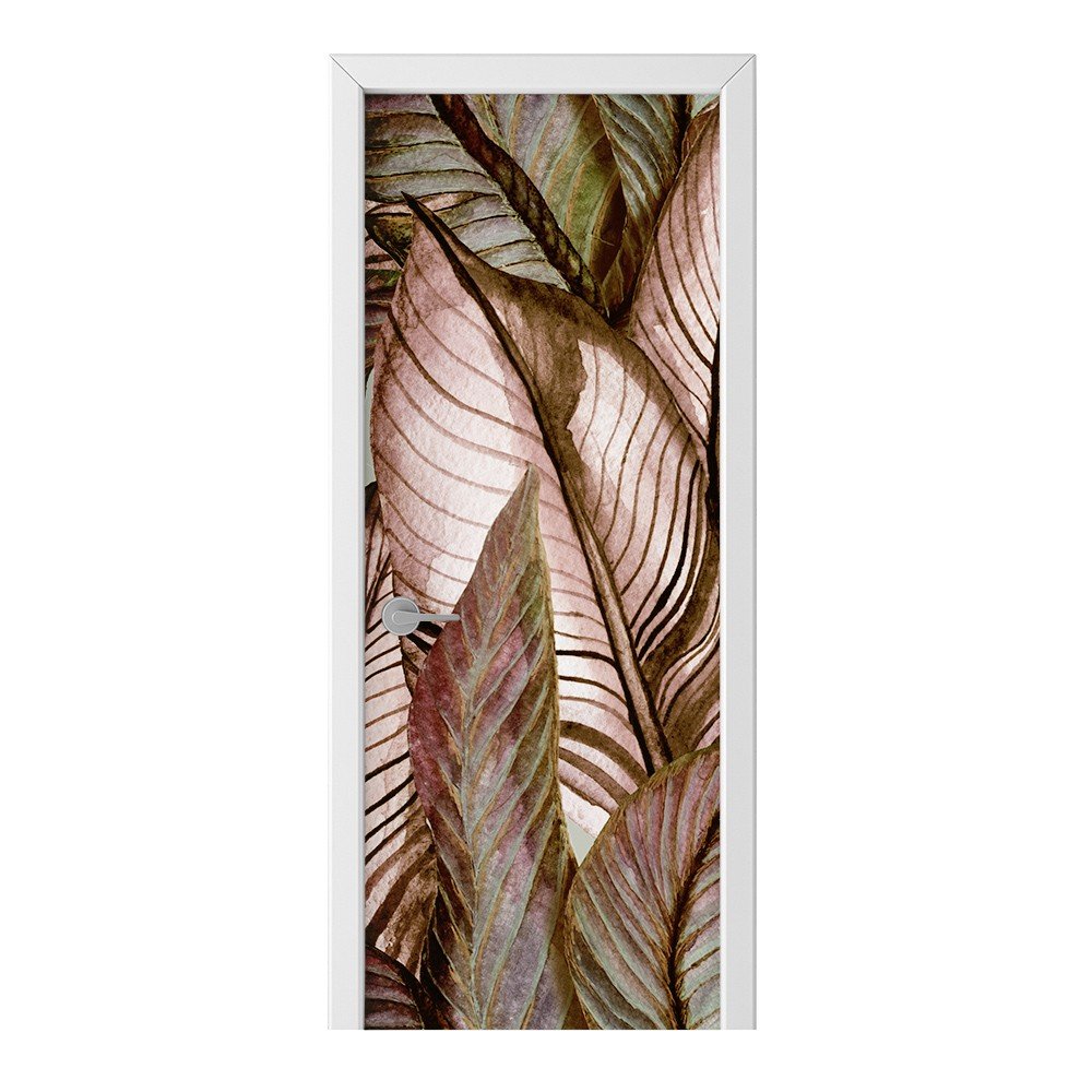 Naklejka na drzwi HOMEPRINT Liście w stylu vintage 75x205 cm