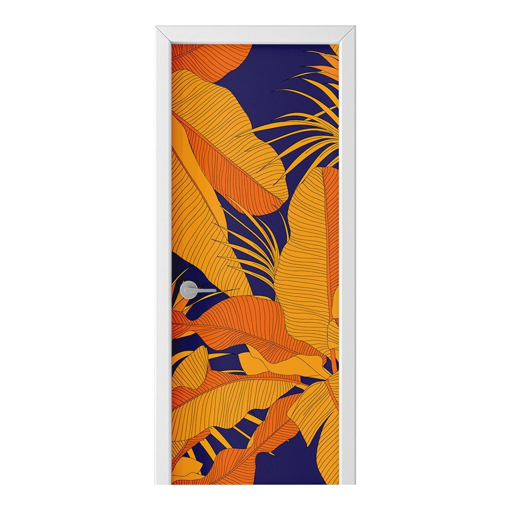 Naklejka na drzwi HOMEPRINT Pomarańczowe liście 75x205 cm