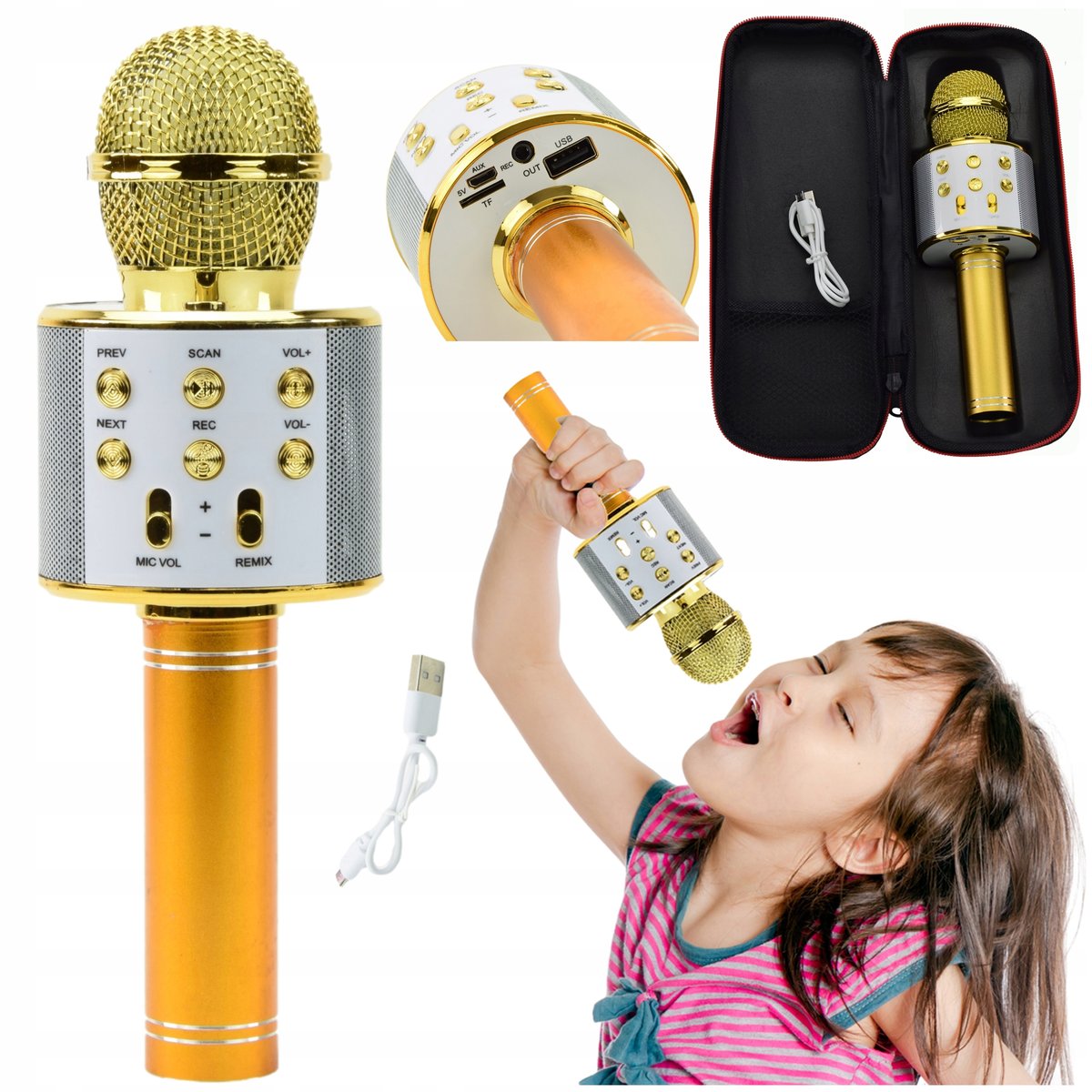 Mikrofon Głośnik Bluetooth Karaoke Bezprzewodowy