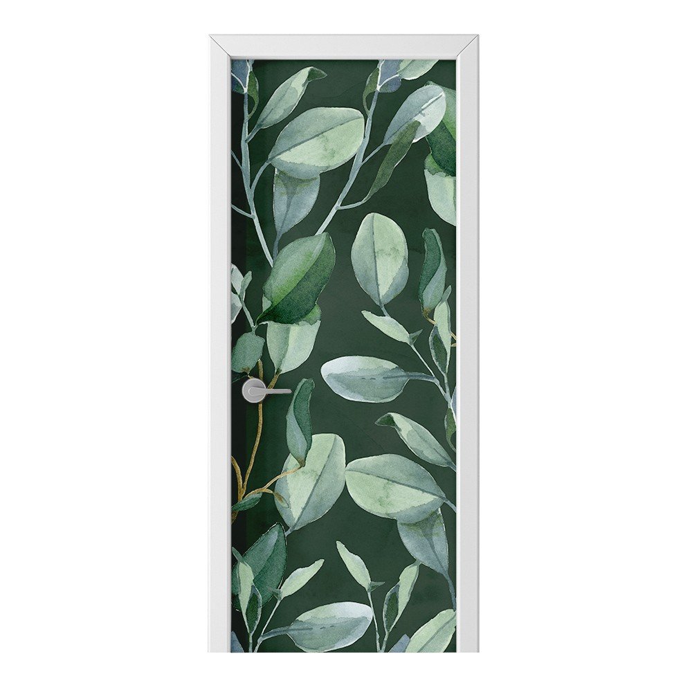 Naklejka na drzwi HOMEPRINT Gałązki eukaliptusa 75x205 cm
