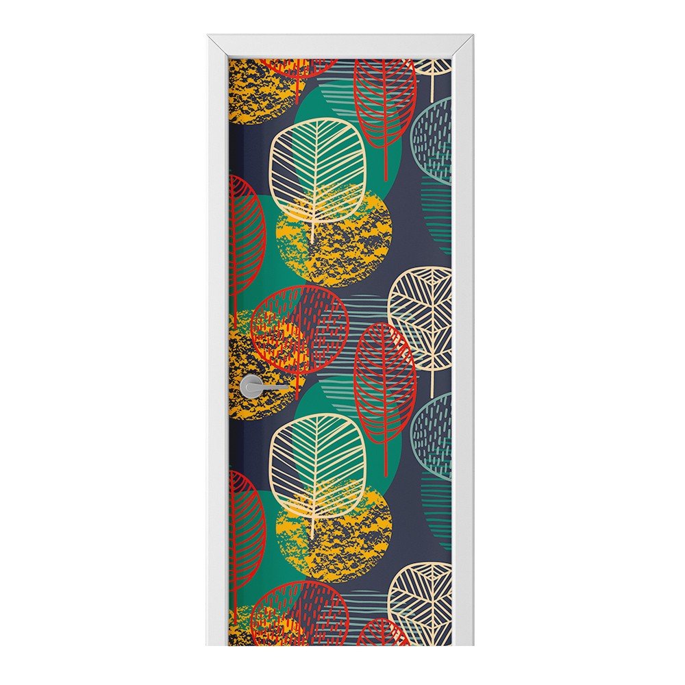 Naklejka na drzwi HOMEPRINT Abstrakcyjne liście 85x205 cm