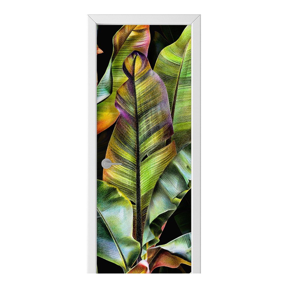 Naklejka na drzwi HOMEPRINT Liście bananowca 85x205 cm
