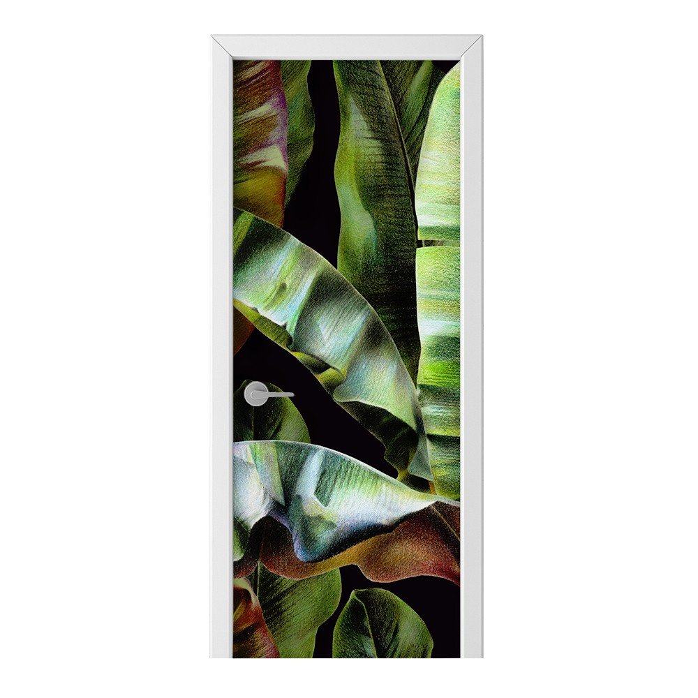 Naklejka na drzwi HOMEPRINT Malowane liście 95x205 cm