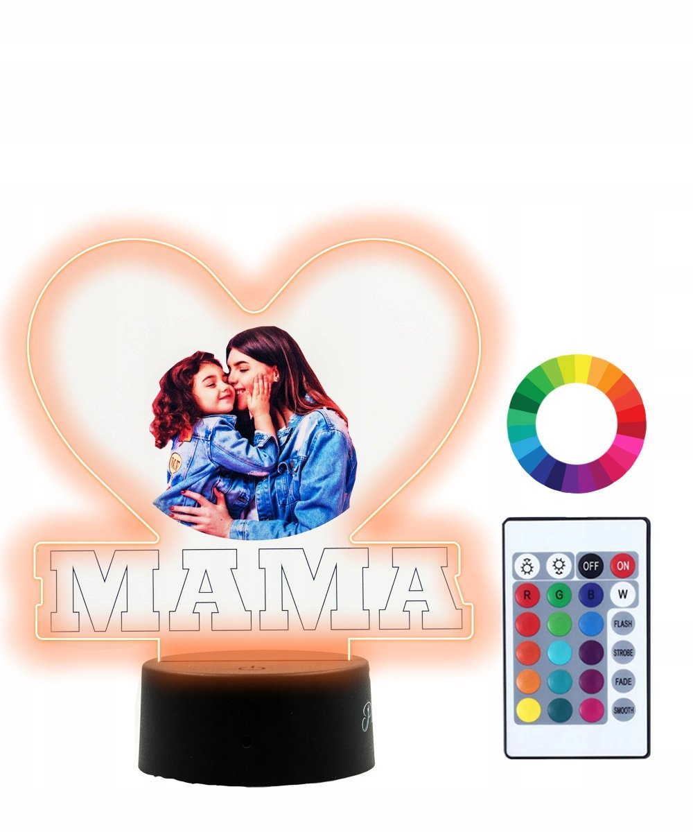 Lampka Nocna 3D LED dla Mamy Prezent