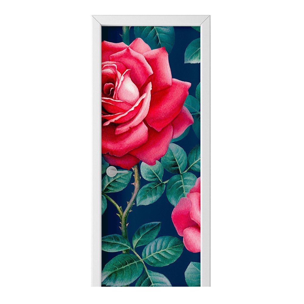 Naklejka na drzwi HOMEPRINT Czerwona róża 85x205 cm
