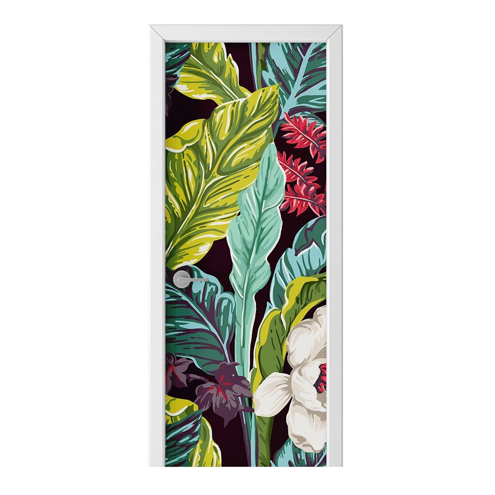 Naklejka na drzwi HOMEPRINT Kolorowe liście 85x205 cm