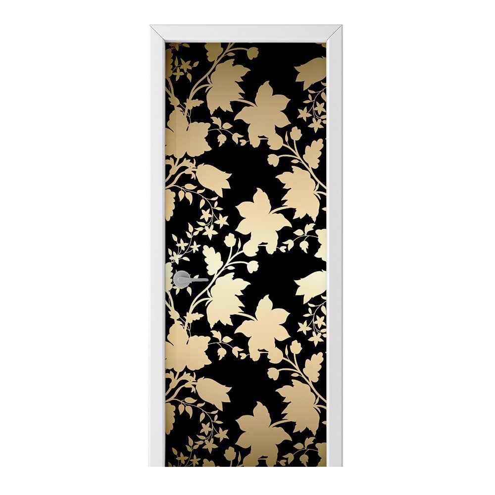 Naklejka na drzwi HOMEPRINT Złote liście 85x205 cm