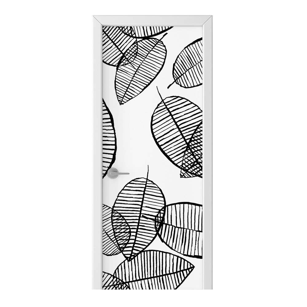 Naklejka na drzwi HOMEPRINT Szkic liści 95x205 cm