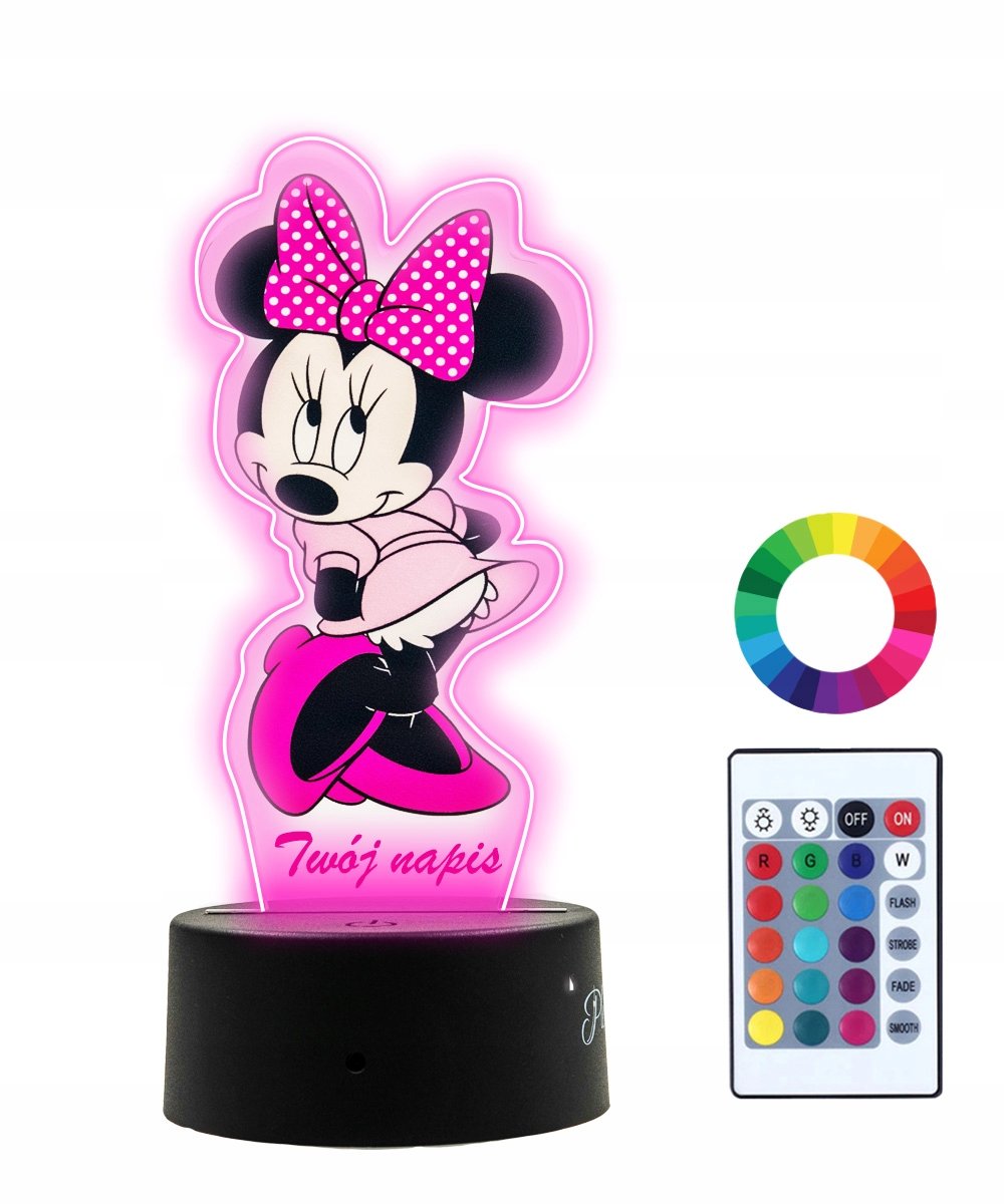 Lampka Nocna 3D LED Myszka Minnie