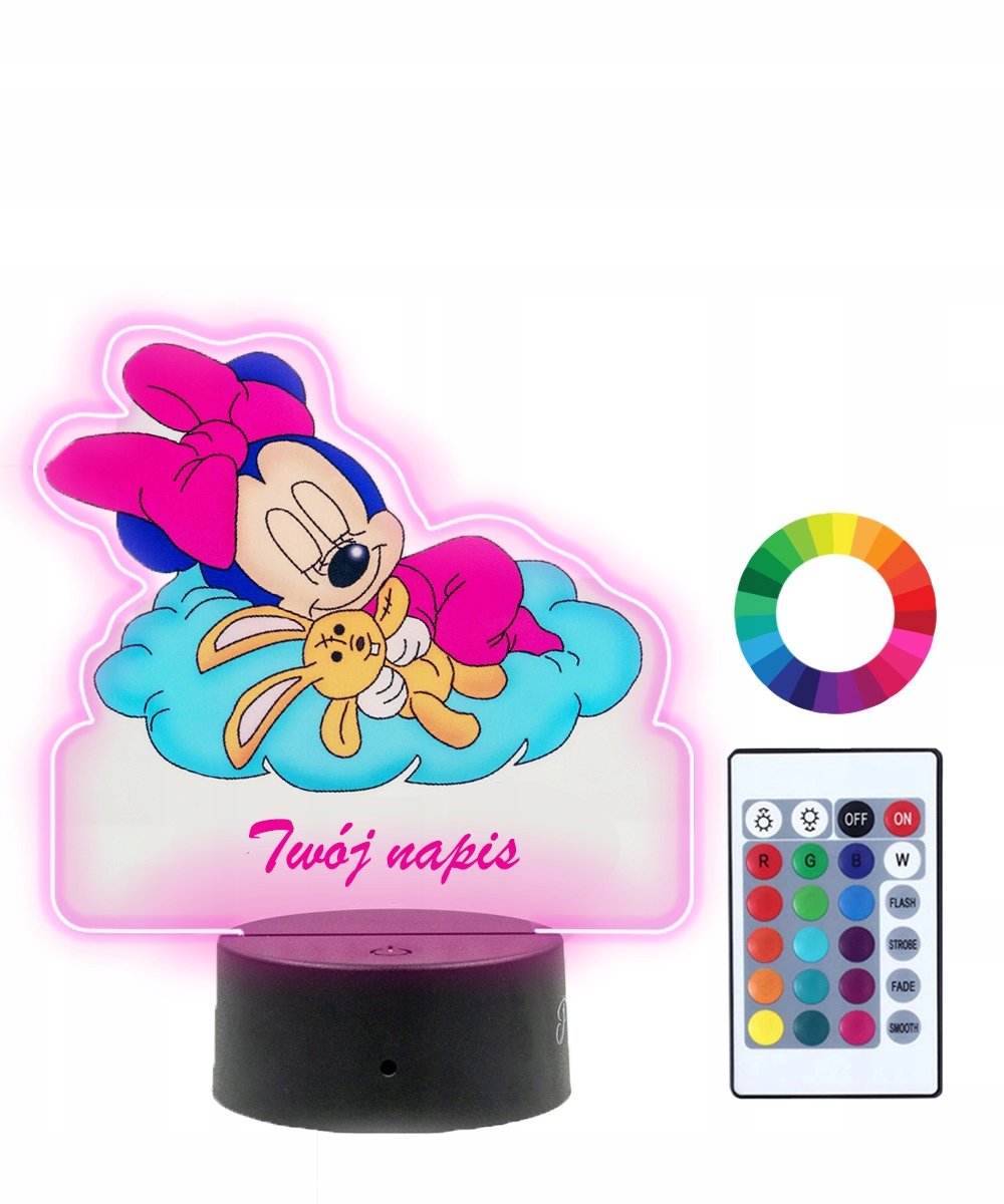 Lampka Nocna 3D LED Myszka Minnie