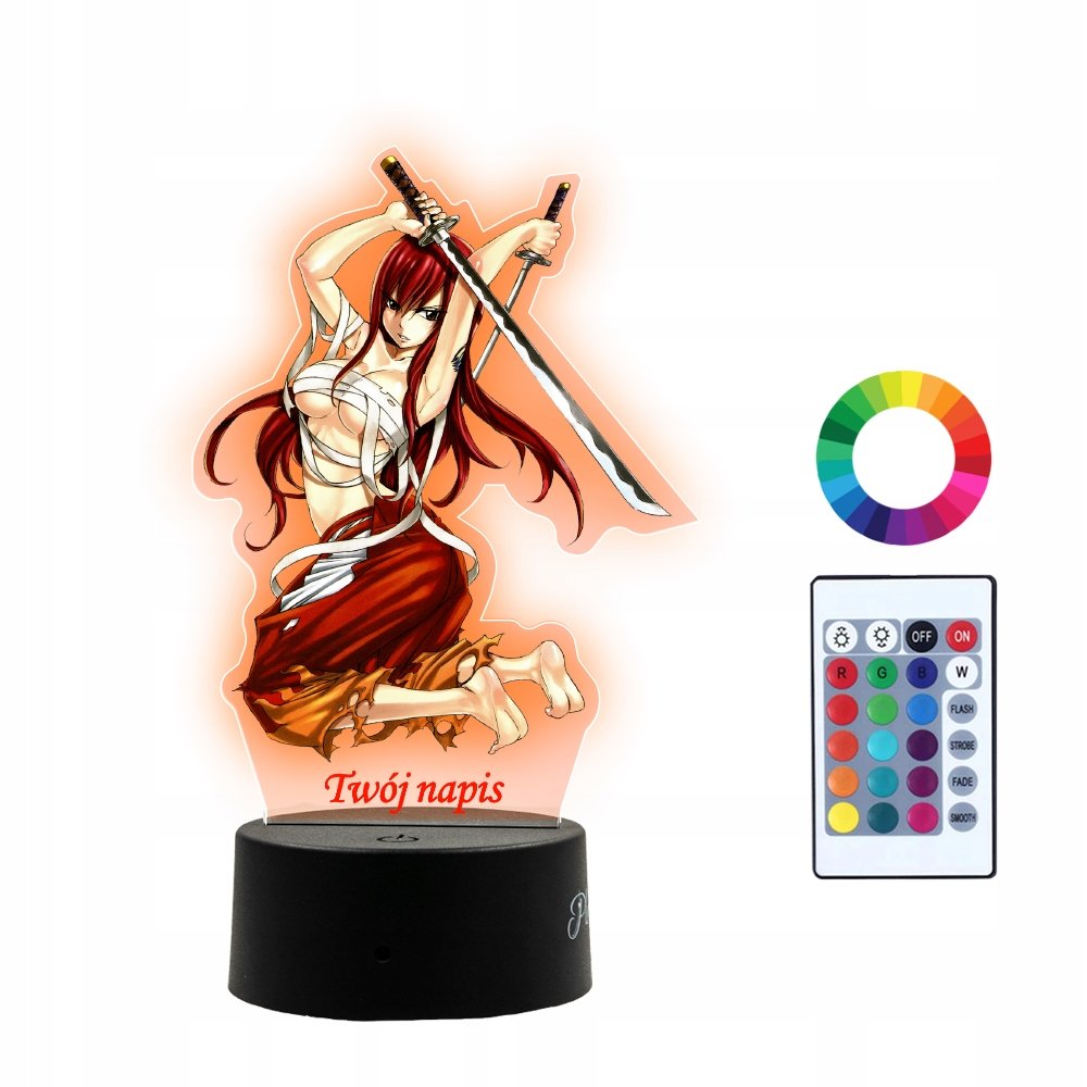 Lampka Nocna 3D LED Fairy Tail Erza