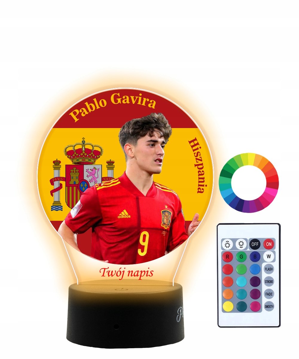 Lampka Nocna 3D LED Mundial Hiszpania