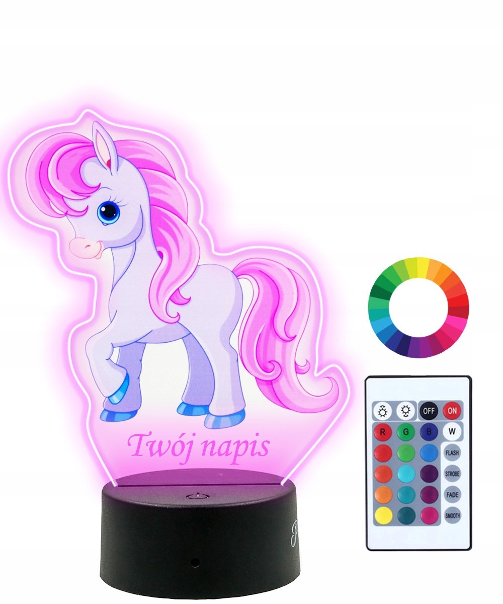 Lampka Nocna 3D LED Kucyk Konik