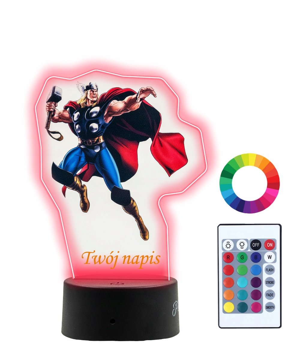 Lampka Nocna  3D LED Thor Prezent