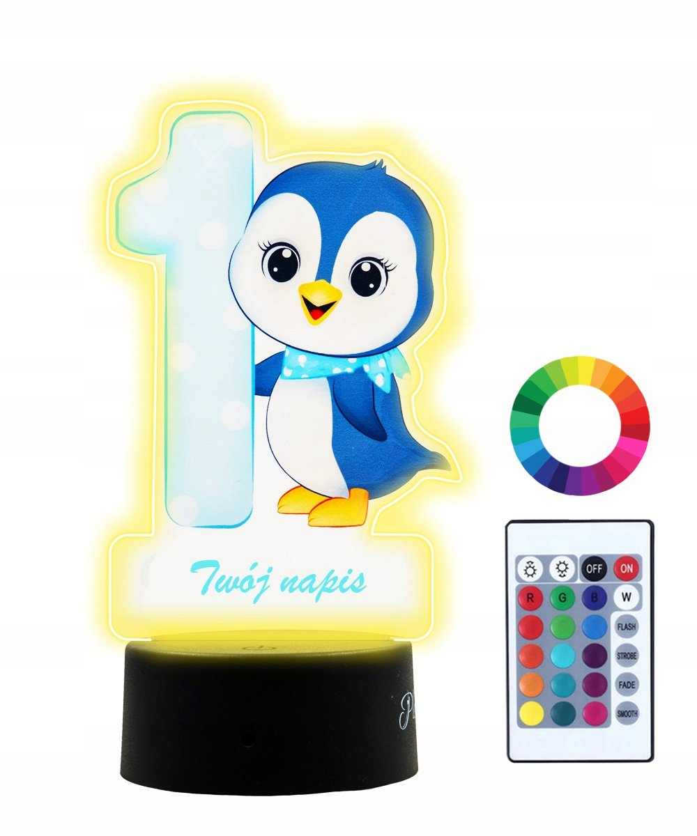 Lampka Nocna 3D LED na Roczek Prezent